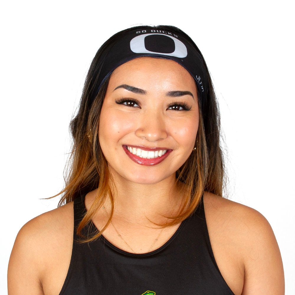 Classic Oregon O, Black, Headbands, Polyester Blend, Accessories, Women, Junk Brand, Performance, Sublimated, Go Ducks, Lite, 1015410